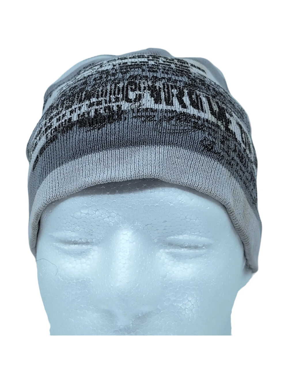 Cirque Du Soleil Beanie One Size Gray Striped Knit Lined Logo Winter Mens